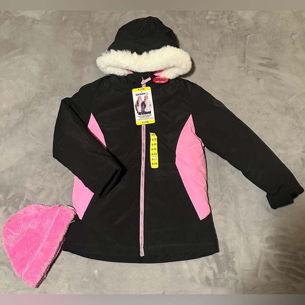 Gerry Youth Heavy Weight System Jacket/ Pink (Black/Magnolia)/ Small (7/8)/ NWT